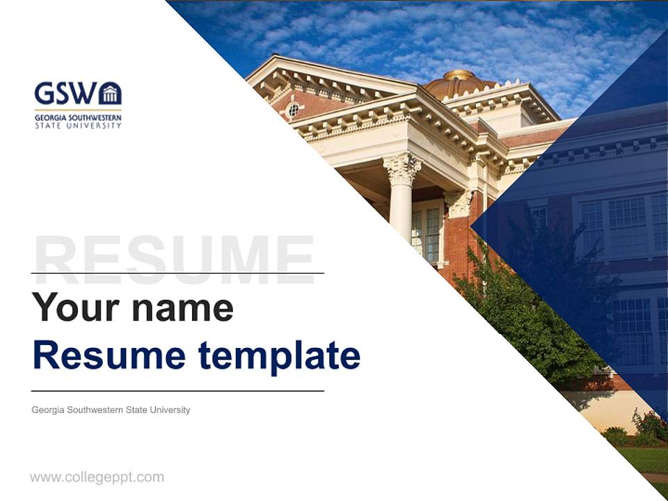 Georgia Southwestern State University Resume PPT Template4:3 ratio PPT effect preview image5