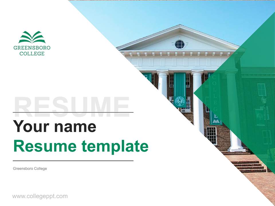 Greensboro College Resume PPT Template4:3 ratio PPT effect preview image5