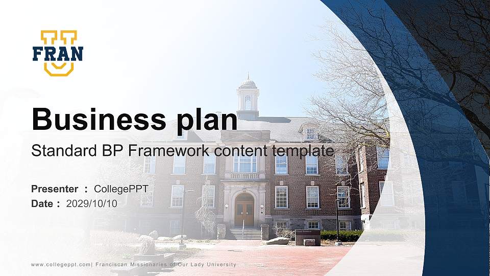 Franciscan Missionaries of Our Lady University Competition/Entrepreneurship Contest PPT Template16:9 ratio PPT effect preview image1