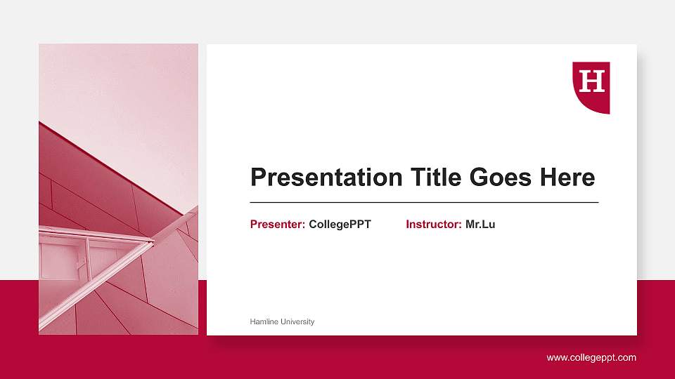 Hamline University General Purpose PPT Template16:9 ratio PPT effect preview image