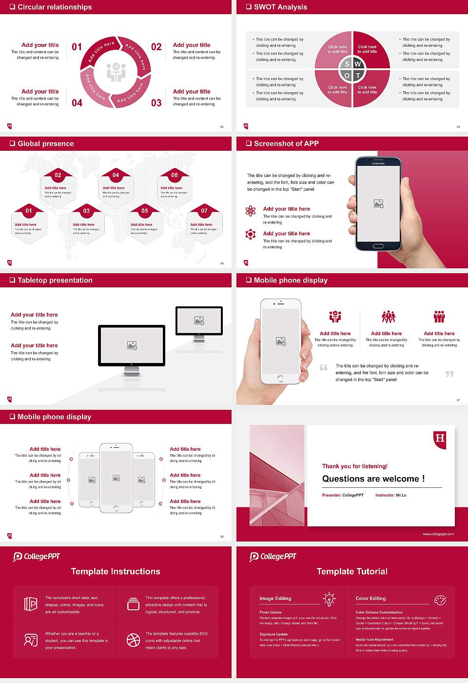 Hamline University General Purpose PPT Template16:9 ratio PPT effect preview image5