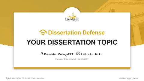 Grambling State University Graduation Thesis Defense PPT Template