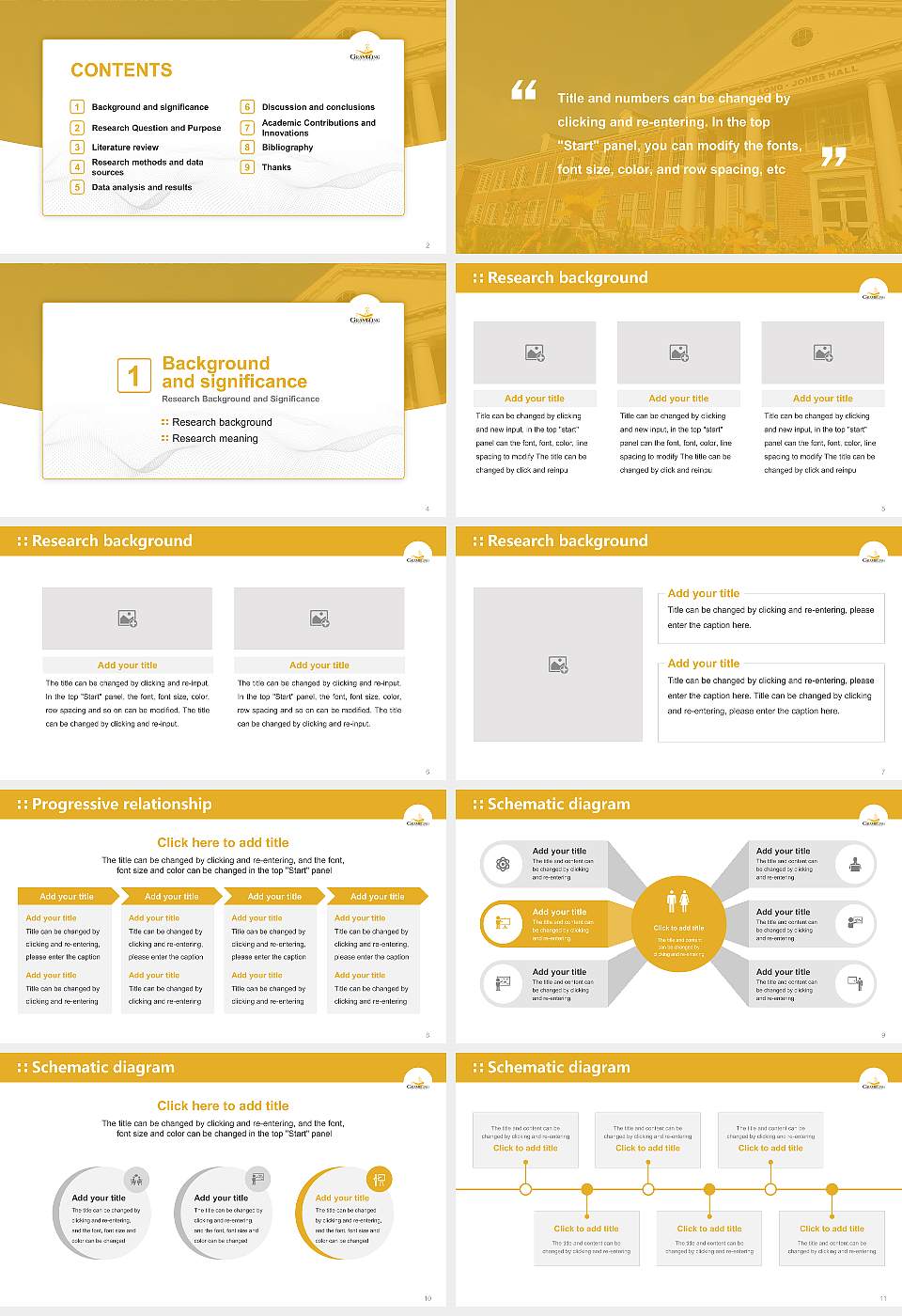 Grambling State University Graduation Thesis Defense PPT Template16:9 ratio PPT effect preview image2