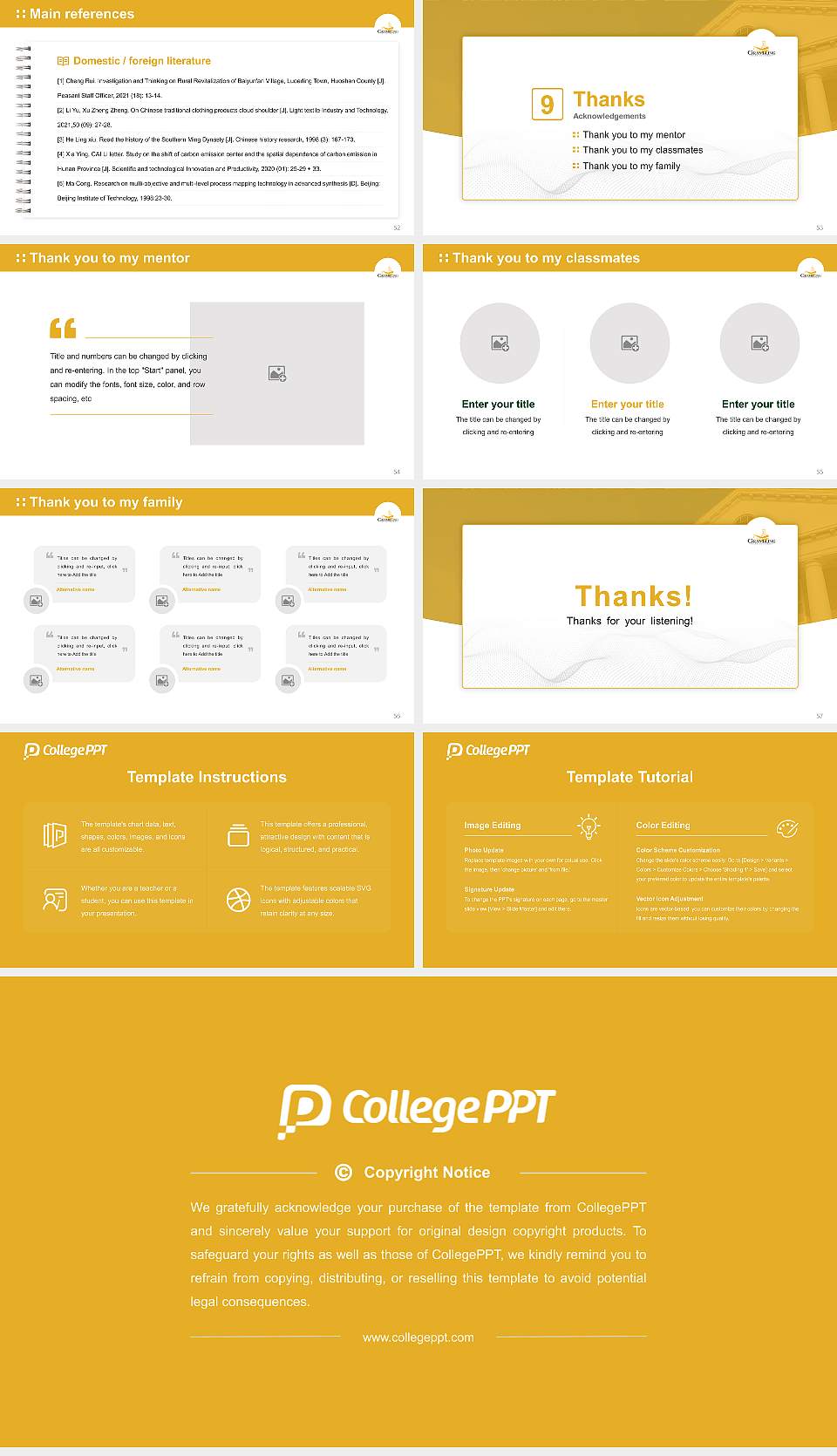 Grambling State University Graduation Thesis Defense PPT Template16:9 ratio PPT effect preview image7