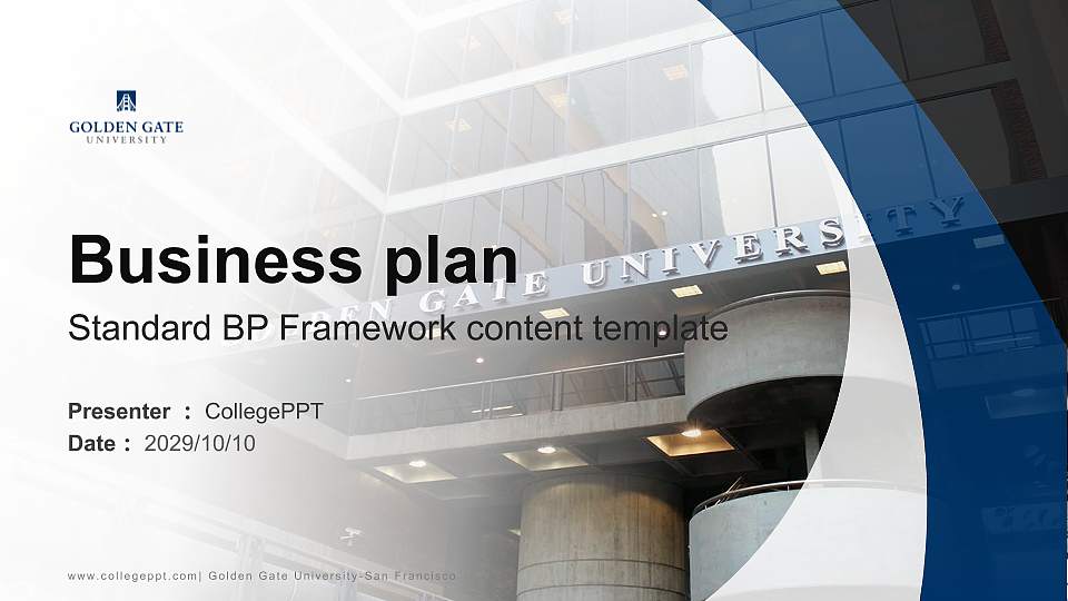 Golden Gate University-San Francisco Competition/Entrepreneurship Contest PPT Template16:9 ratio PPT effect preview image