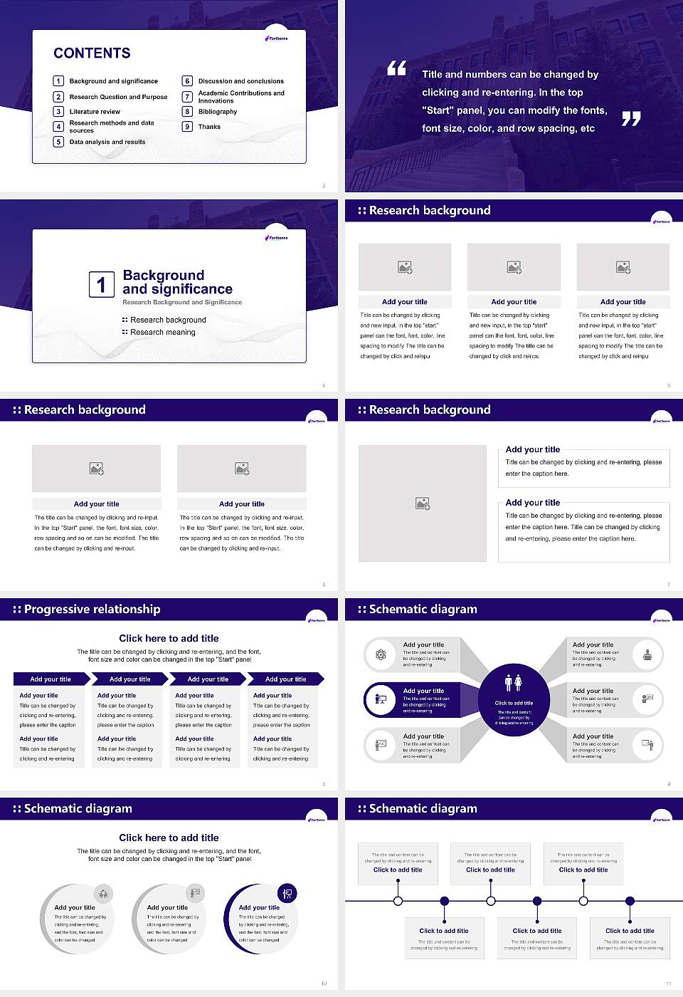 Fontbonne University Graduation Thesis Defense PPT Template16:9 ratio PPT effect preview image2
