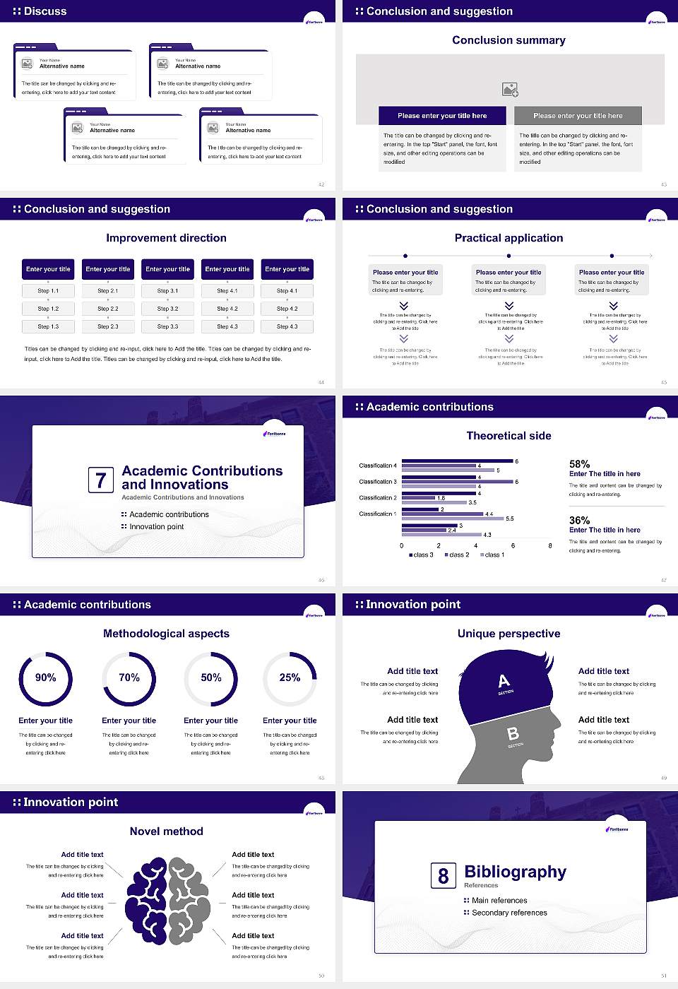 Fontbonne University Graduation Thesis Defense PPT Template16:9 ratio PPT effect preview image6