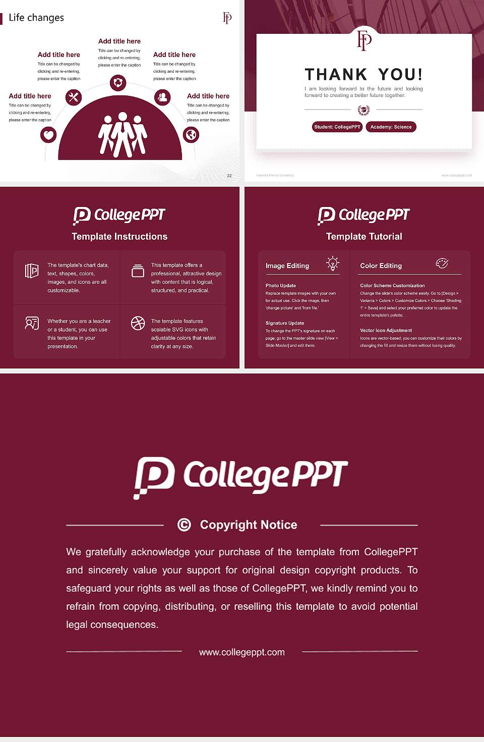 Franklin Pierce University National Scholarship Defense PPT Template4:3 ratio PPT effect preview image4