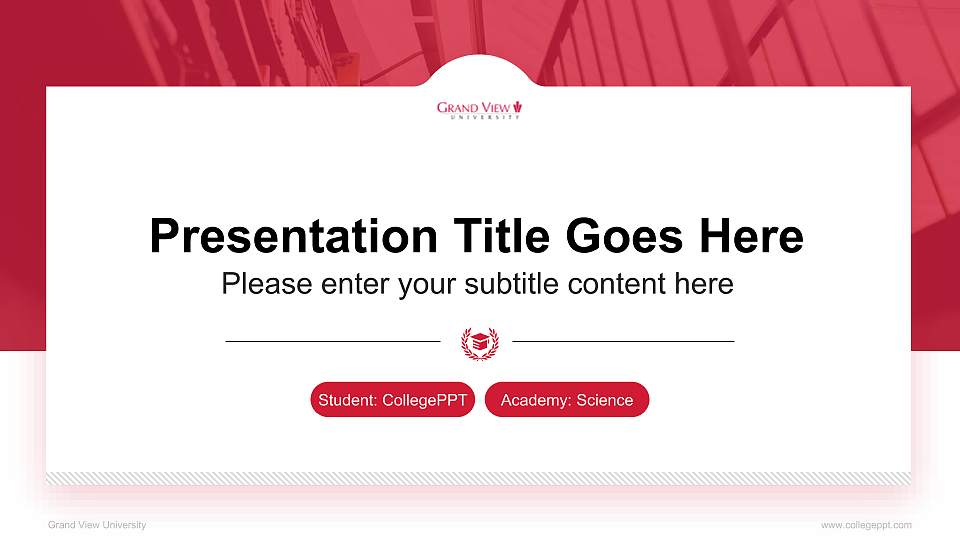 Grand View University National Scholarship Defense PPT Template16:9 ratio PPT effect preview image