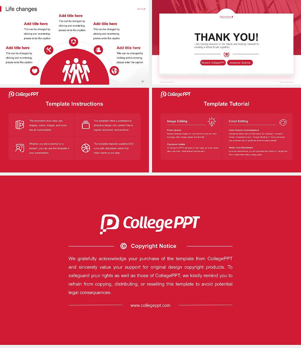 Grand View University National Scholarship Defense PPT Template16:9 ratio PPT effect preview image4