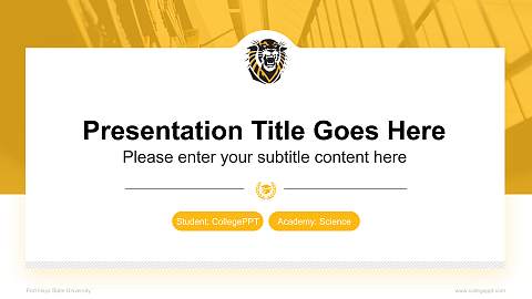 Fort Hays State University National Scholarship Defense PPT Template