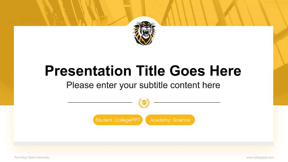 Fort Hays State University National Scholarship Defense PPT Template16:9 ratio PPT effect preview image