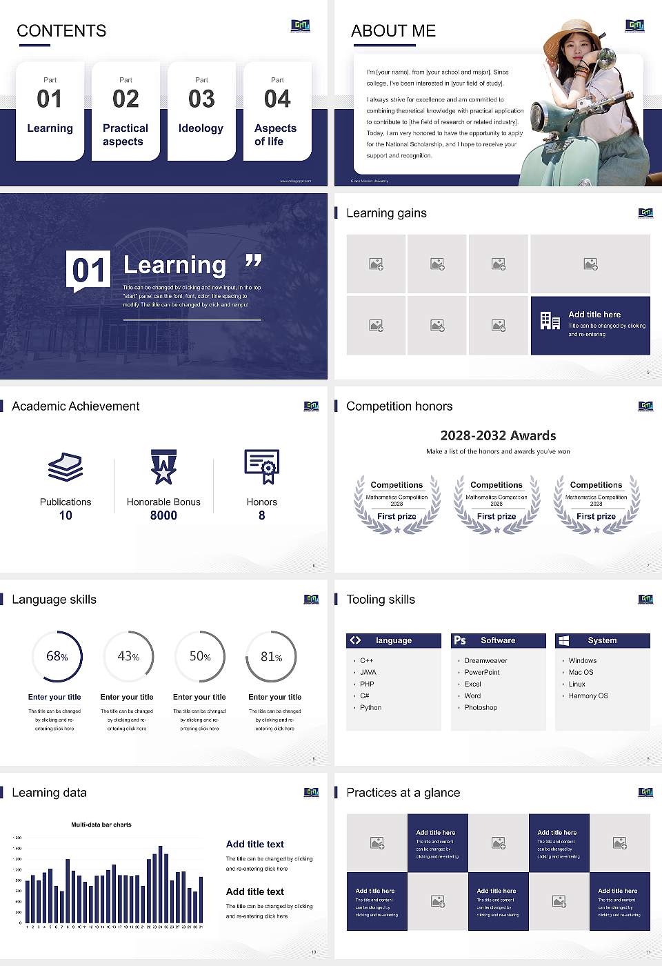 Grace Mission University National Scholarship Defense PPT Template16:9 ratio PPT effect preview image2