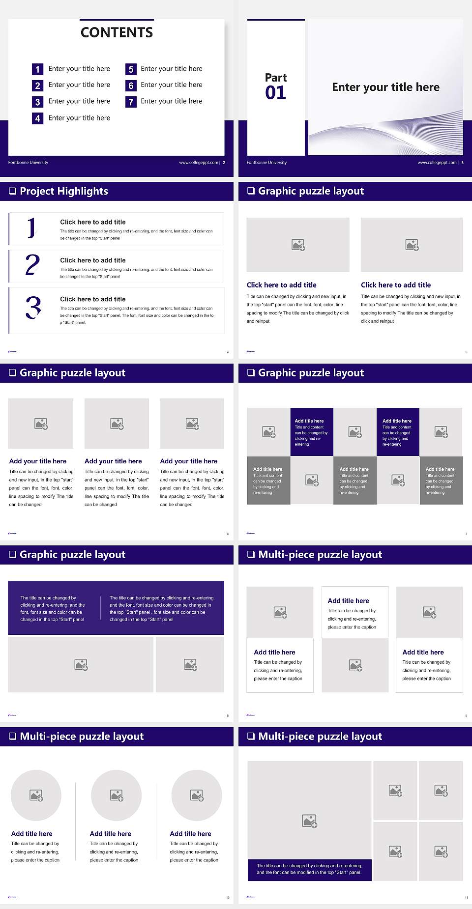 Fontbonne University General Purpose PPT Template4:3 ratio PPT effect preview image2
