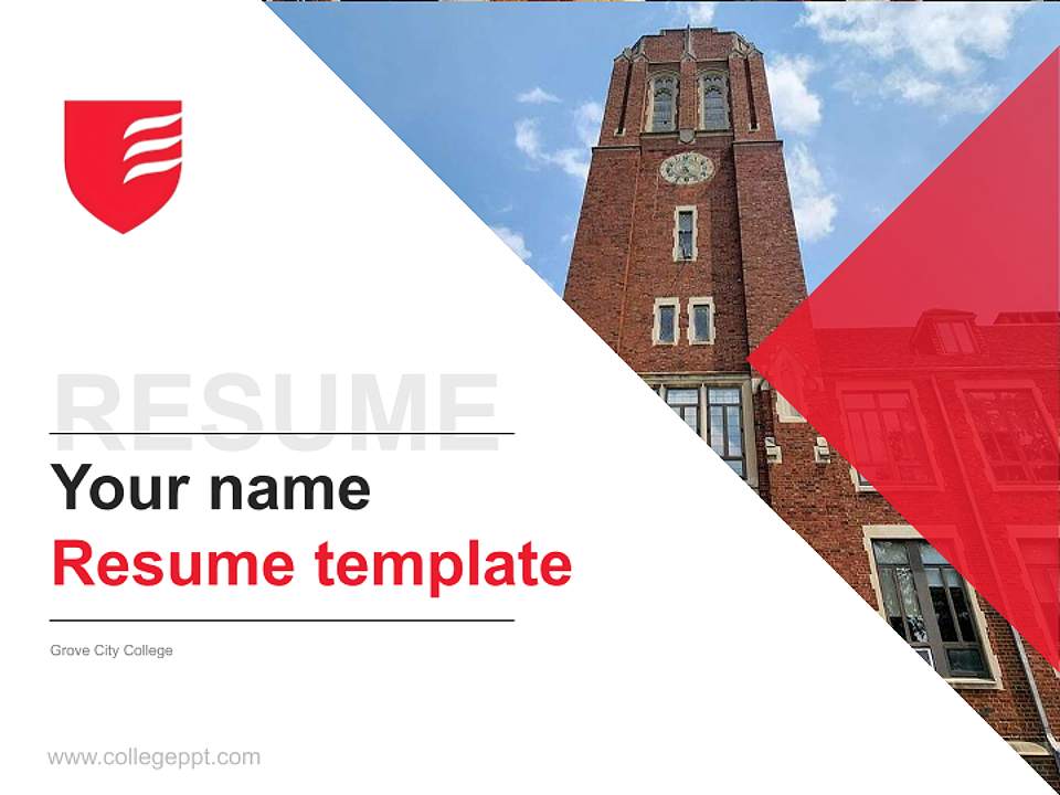 Grove City College Resume PPT Template4:3 ratio PPT effect preview image5