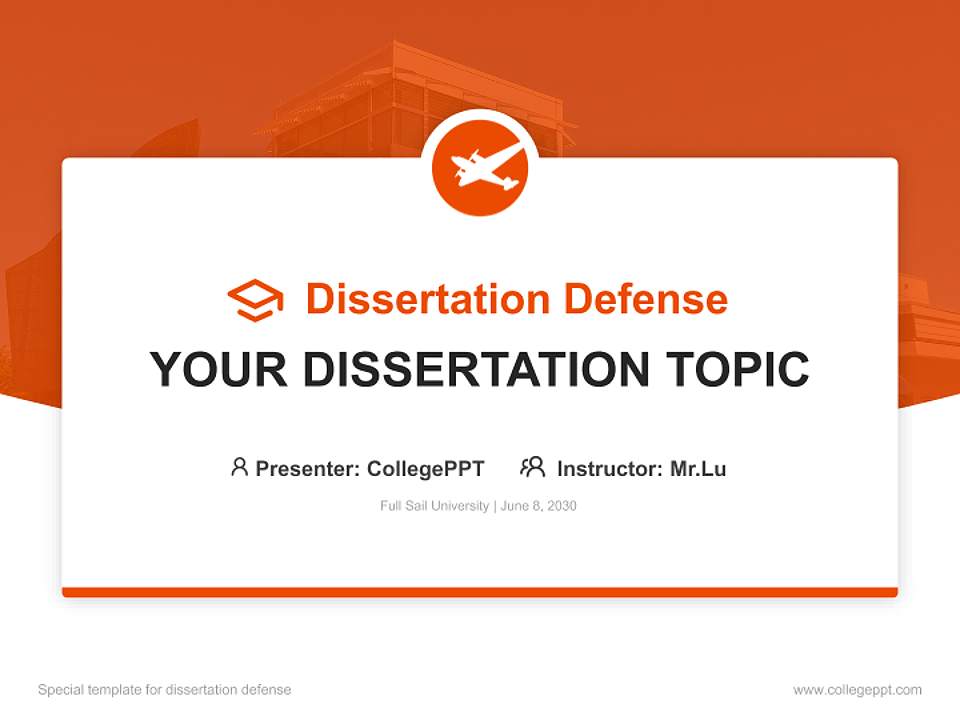 Full Sail University Graduation Thesis Defense PPT Template4:3 ratio PPT effect preview image7