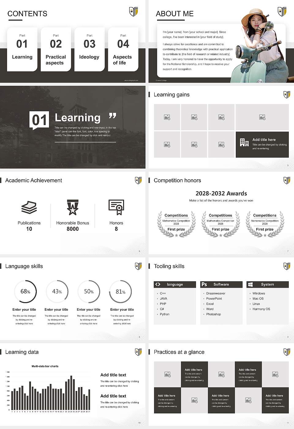 Geneva College National Scholarship Defense PPT Template16:9 ratio PPT effect preview image2