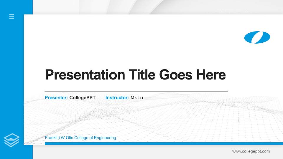 Franklin W Olin College of Engineering Thesis Proposal/Graduation Defense PPT Template16:9 ratio PPT effect preview image
