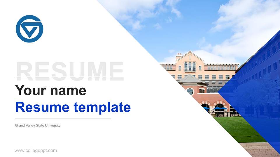 Grand Valley State University Resume PPT Template16:9 ratio PPT effect preview image