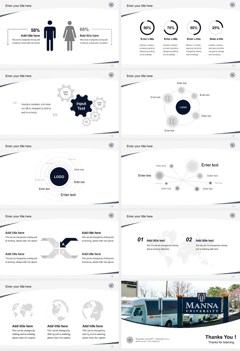 Manna University Course/Courseware Creation PPT Template16:9 ratio PPT effect preview image4