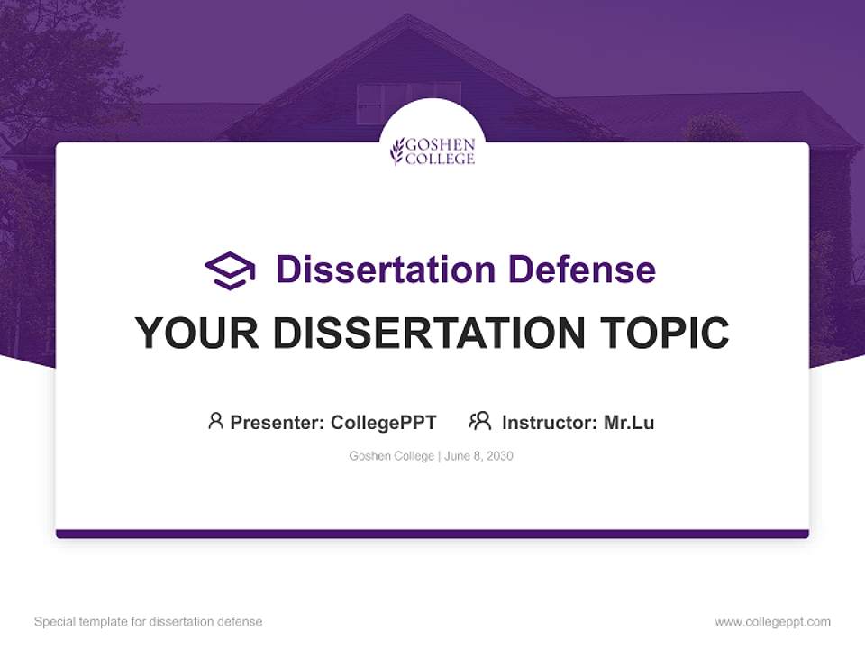 Goshen College Graduation Thesis Defense PPT Template4:3 ratio PPT effect preview image7