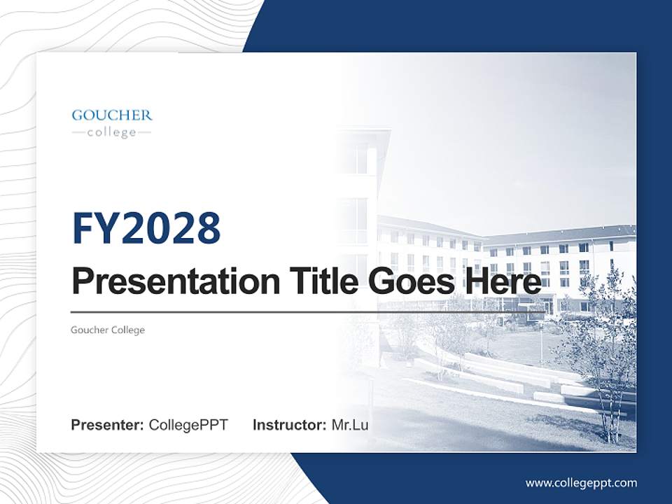 Goucher College Academic Presentation/Research Findings Report PPT Template4:3 ratio PPT effect preview image5