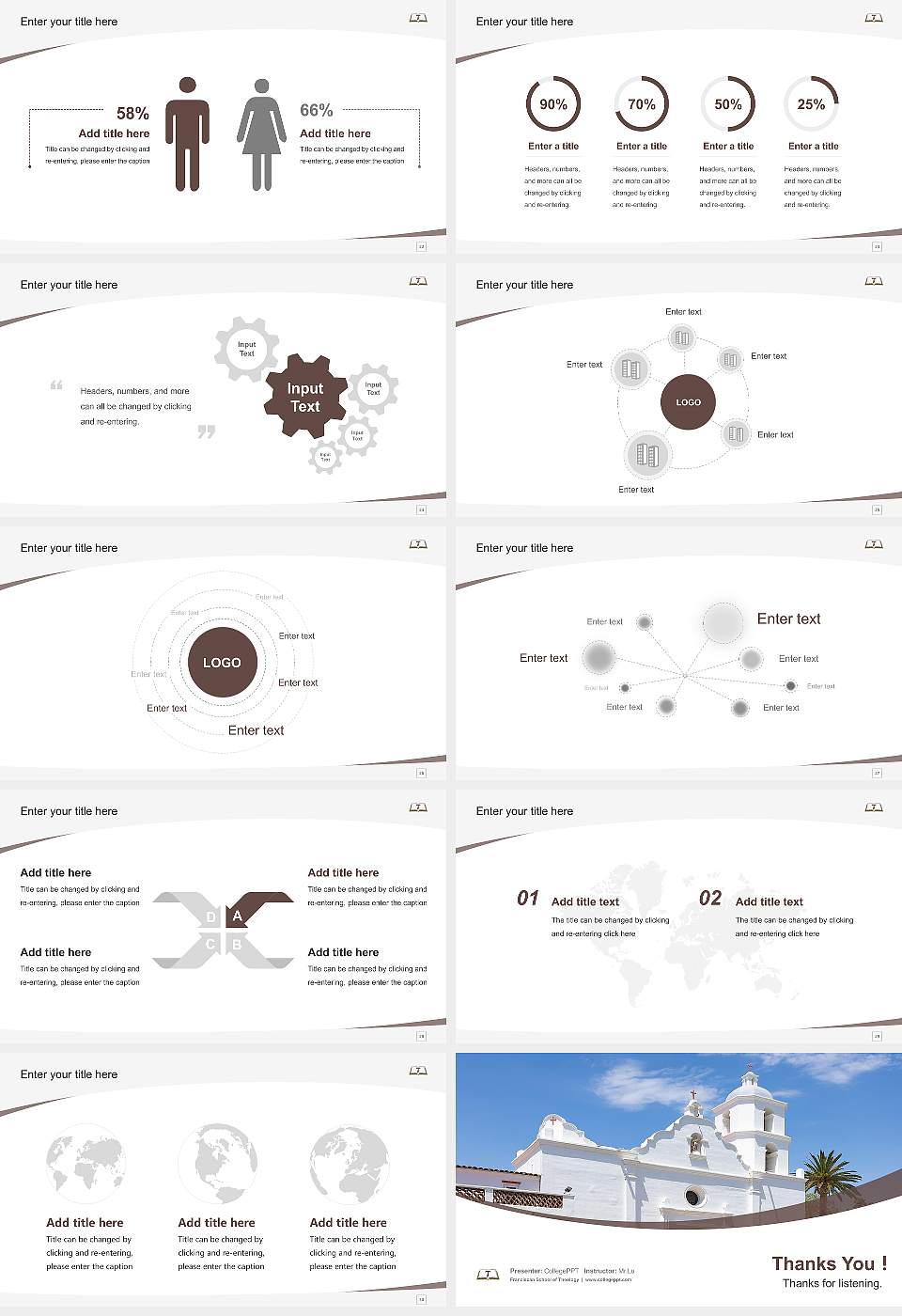 Franciscan School of Theology Course/Courseware Creation PPT Template16:9 ratio PPT effect preview image4