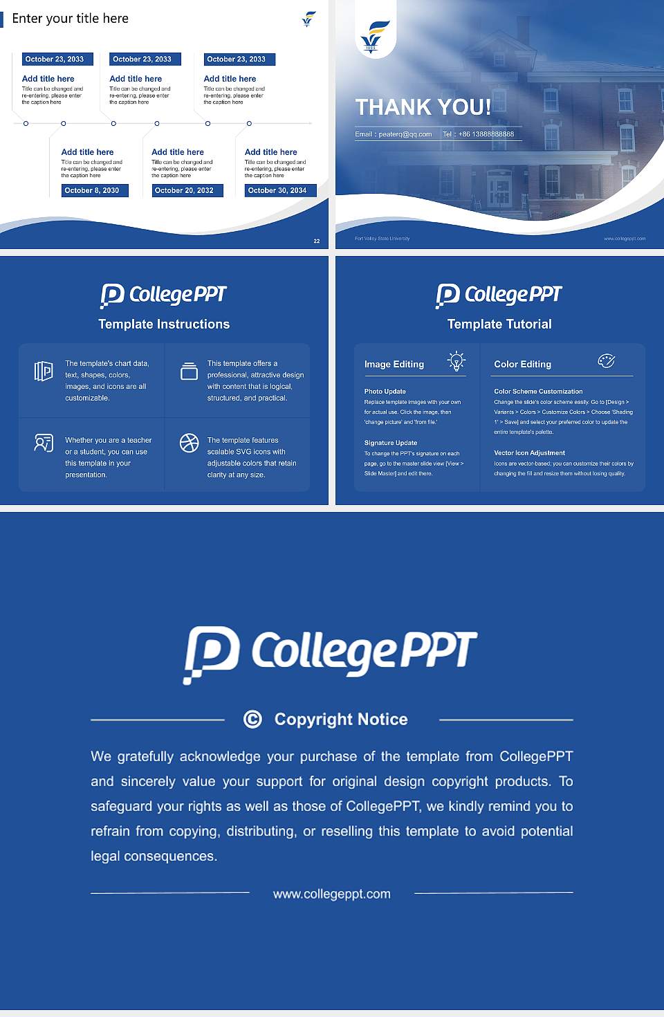 Fort Valley State University Lecture Sharing and Networking Event PPT Template4:3 ratio PPT effect preview image4