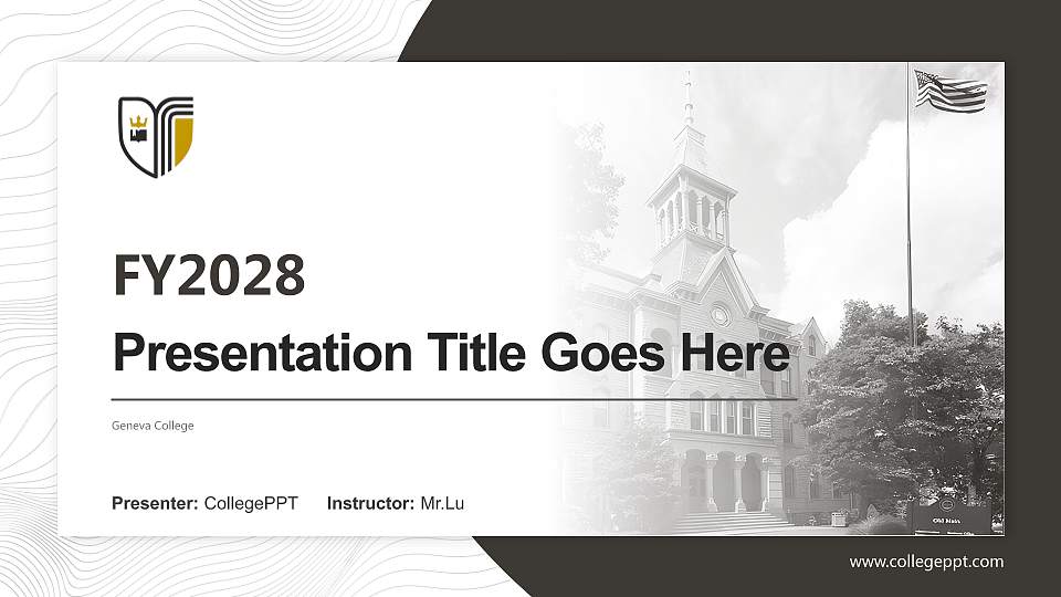 Geneva College Academic Presentation/Research Findings Report PPT Template16:9 ratio PPT effect preview image