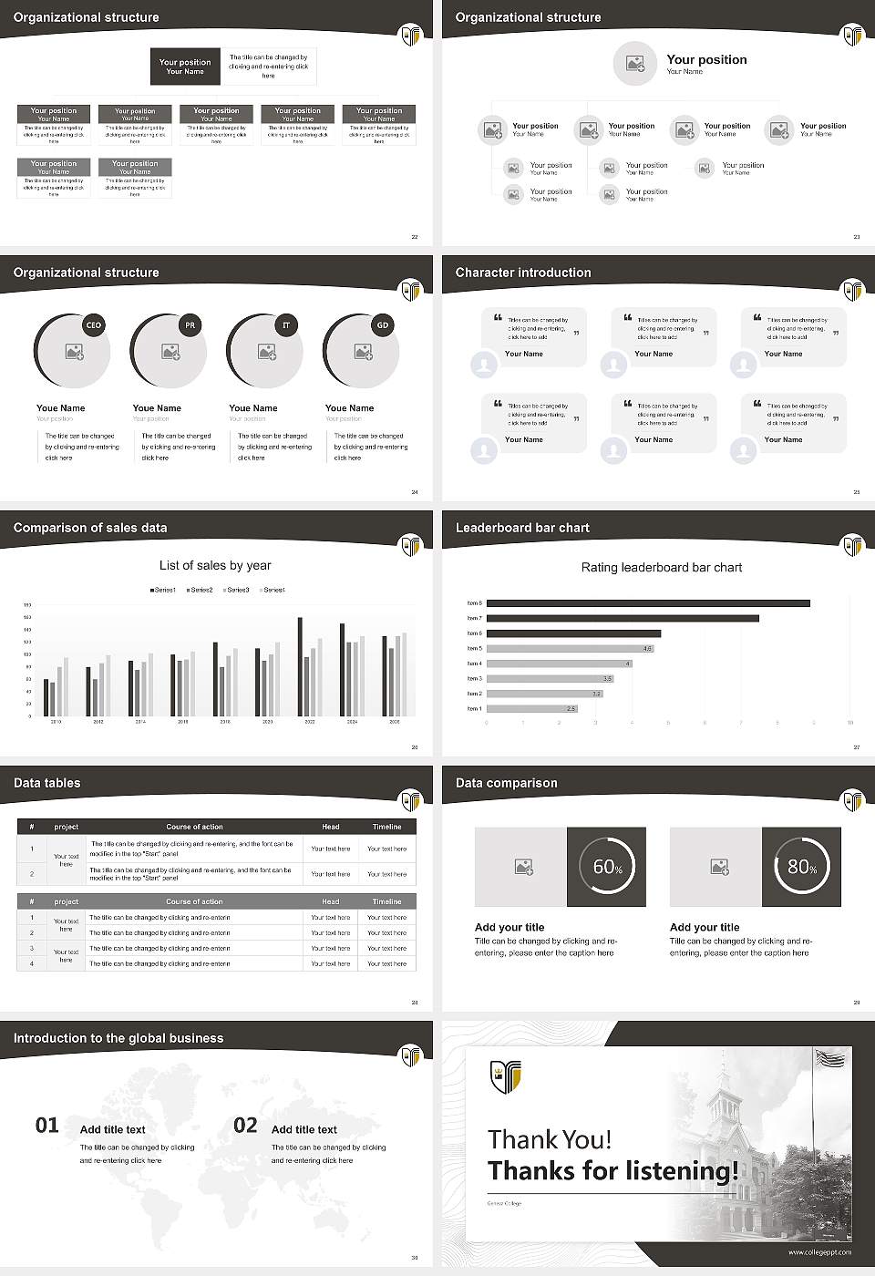 Geneva College Academic Presentation/Research Findings Report PPT Template16:9 ratio PPT effect preview image4