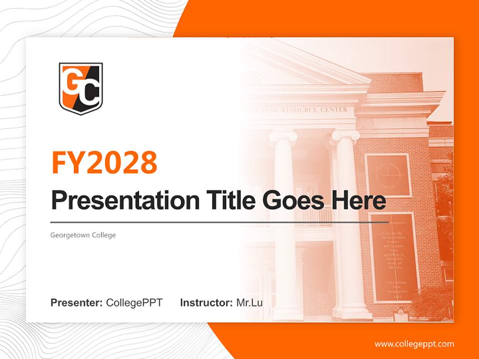 Georgetown College Academic Presentation/Research Findings Report PPT Template4:3 ratio PPT effect preview image5
