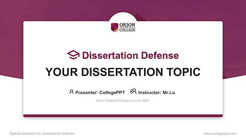 Orion Technical College Graduation Thesis Defense PPT Template