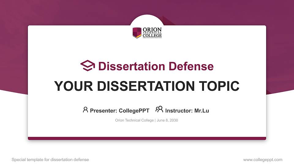 Orion Technical College Graduation Thesis Defense PPT Template16:9 ratio PPT effect preview image