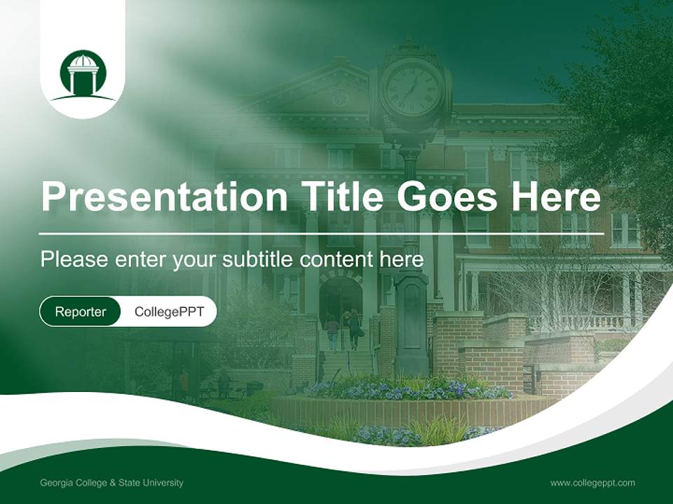 Georgia College & State University Lecture Sharing and Networking Event PPT Template4:3 ratio PPT effect preview image4