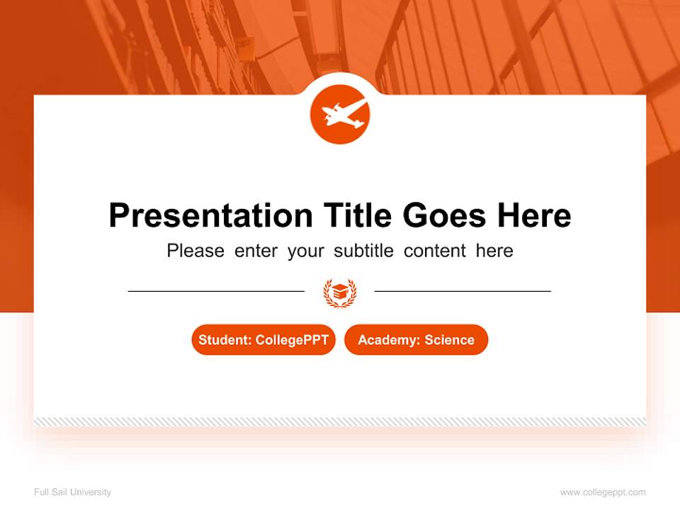Full Sail University National Scholarship Defense PPT Template4:3 ratio PPT effect preview image4