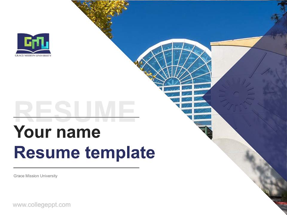 Grace Mission University Resume PPT Template4:3 ratio PPT effect preview image5