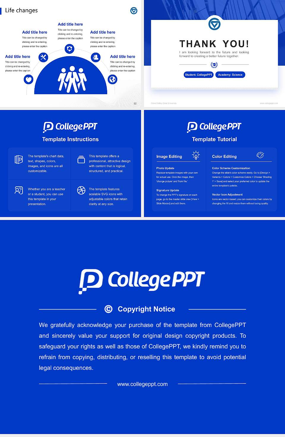 Grand Valley State University National Scholarship Defense PPT Template4:3 ratio PPT effect preview image4
