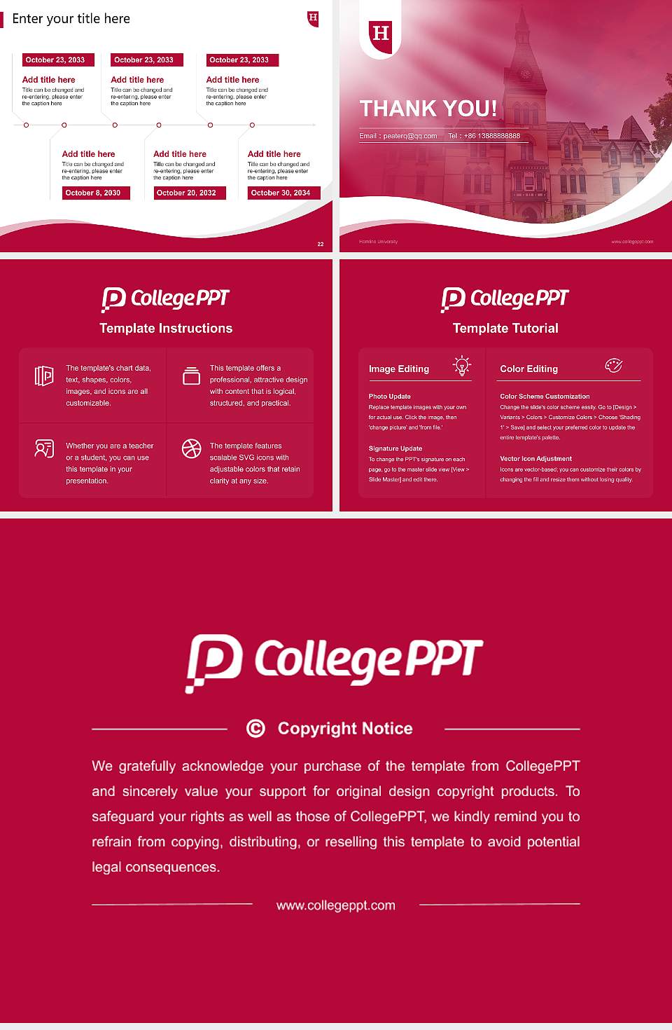 Hamline University Lecture Sharing and Networking Event PPT Template4:3 ratio PPT effect preview image4