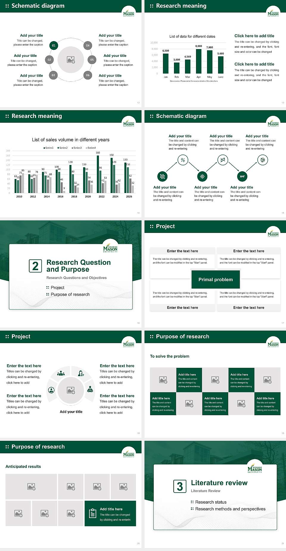 George Mason University(GMU) Graduation Thesis Defense PPT Template4:3 ratio PPT effect preview image3