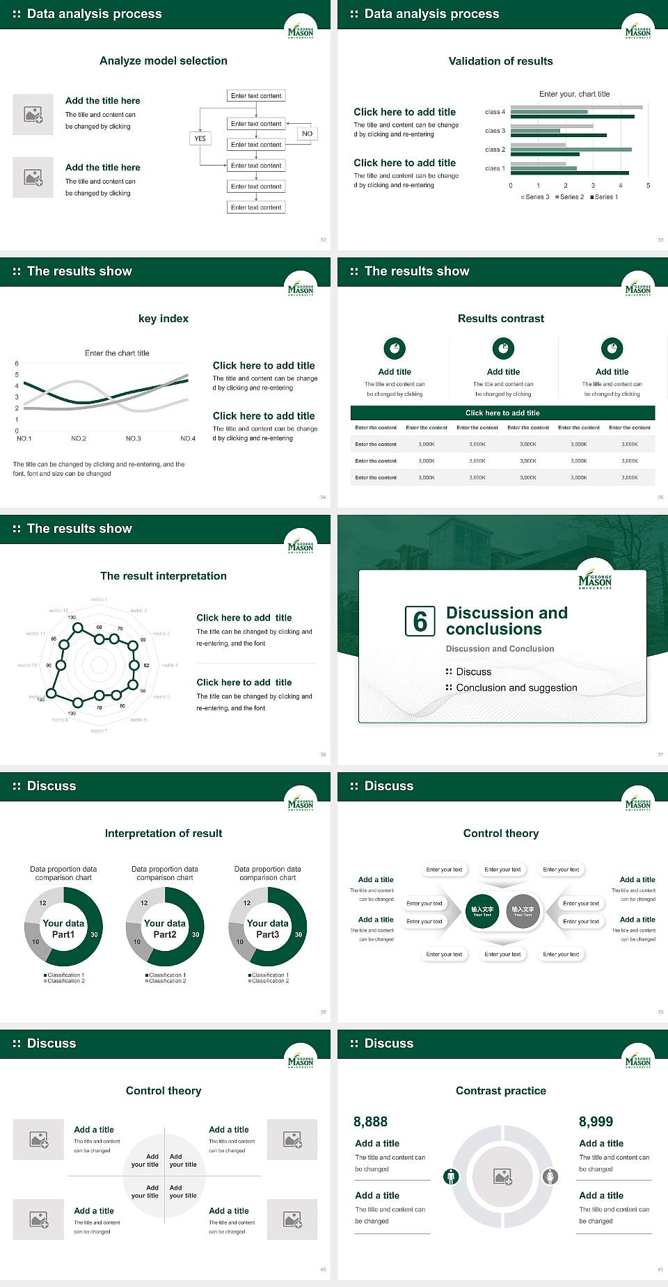 George Mason University(GMU) Graduation Thesis Defense PPT Template4:3 ratio PPT effect preview image5