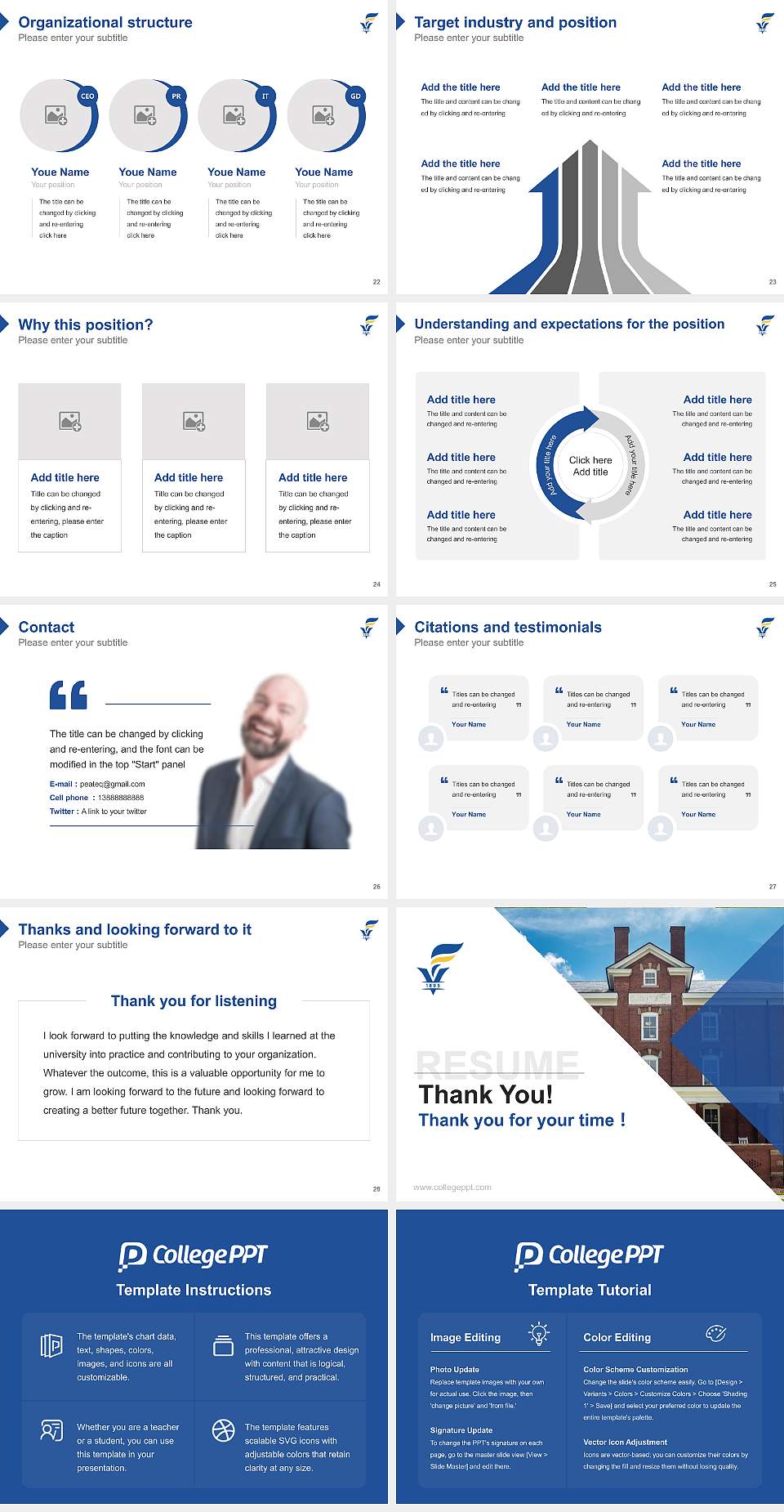 Fort Valley State University Resume PPT Template4:3 ratio PPT effect preview image4