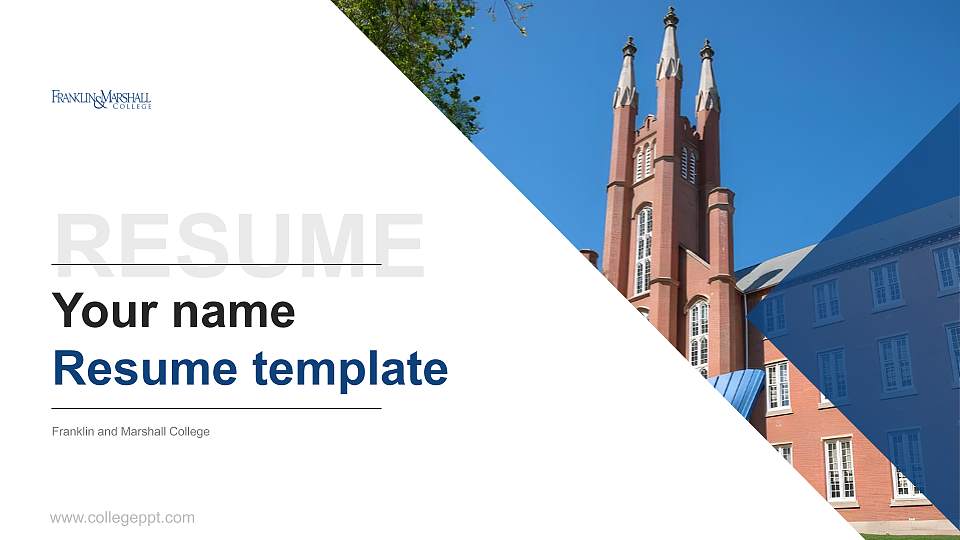 Franklin and Marshall College Resume PPT Template16:9 ratio PPT effect preview image