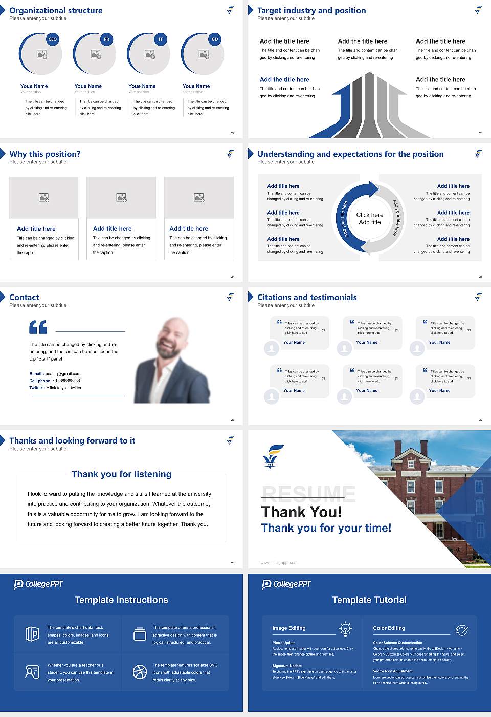 Fort Valley State University Resume PPT Template16:9 ratio PPT effect preview image4