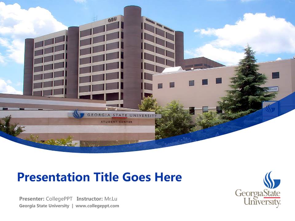 Georgia State University Course/Courseware Creation PPT Template4:3 ratio PPT effect preview image5
