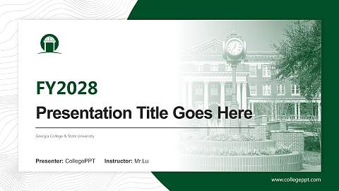 Georgia College & State University Academic Presentation/Research Findings Report PPT Template