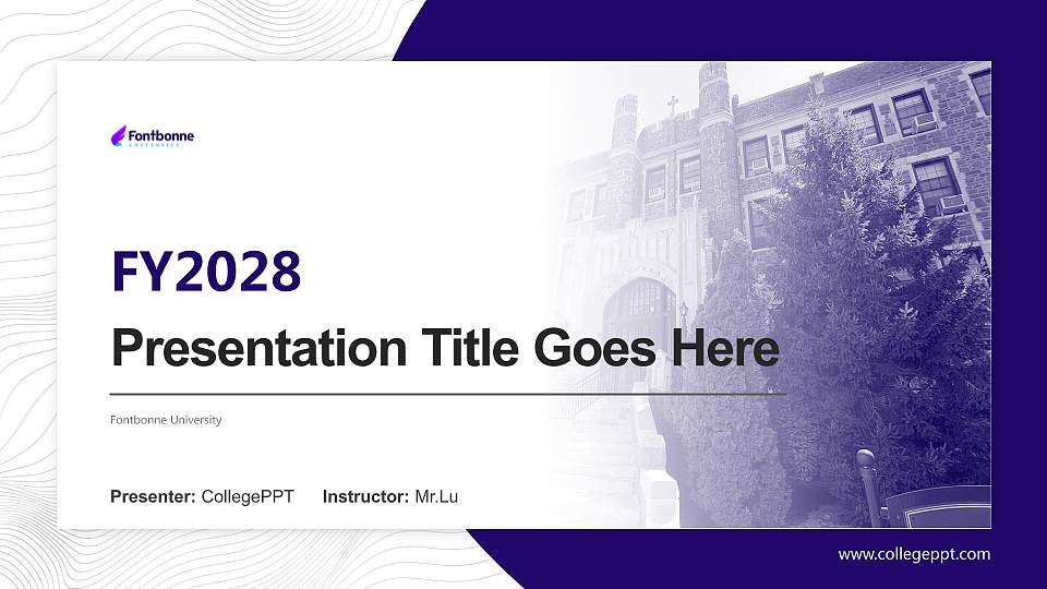 Fontbonne University Academic Presentation/Research Findings Report PPT Template16:9 ratio PPT effect preview image