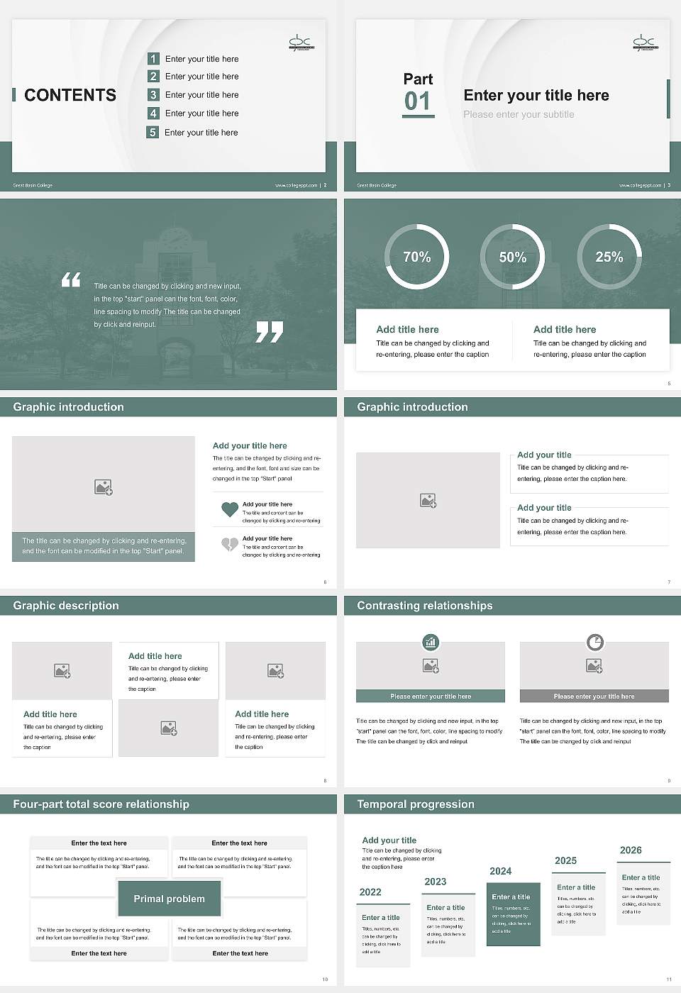 Great Basin College Thesis Proposal/Graduation Defense PPT Template16:9 ratio PPT effect preview image2