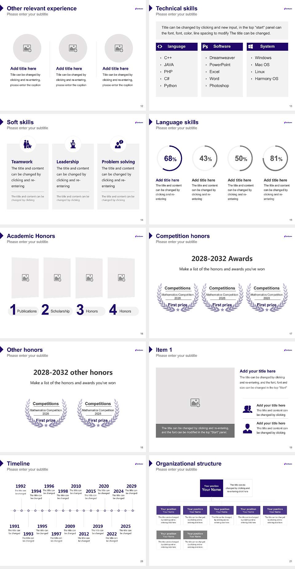 Fontbonne University Resume PPT Template4:3 ratio PPT effect preview image3
