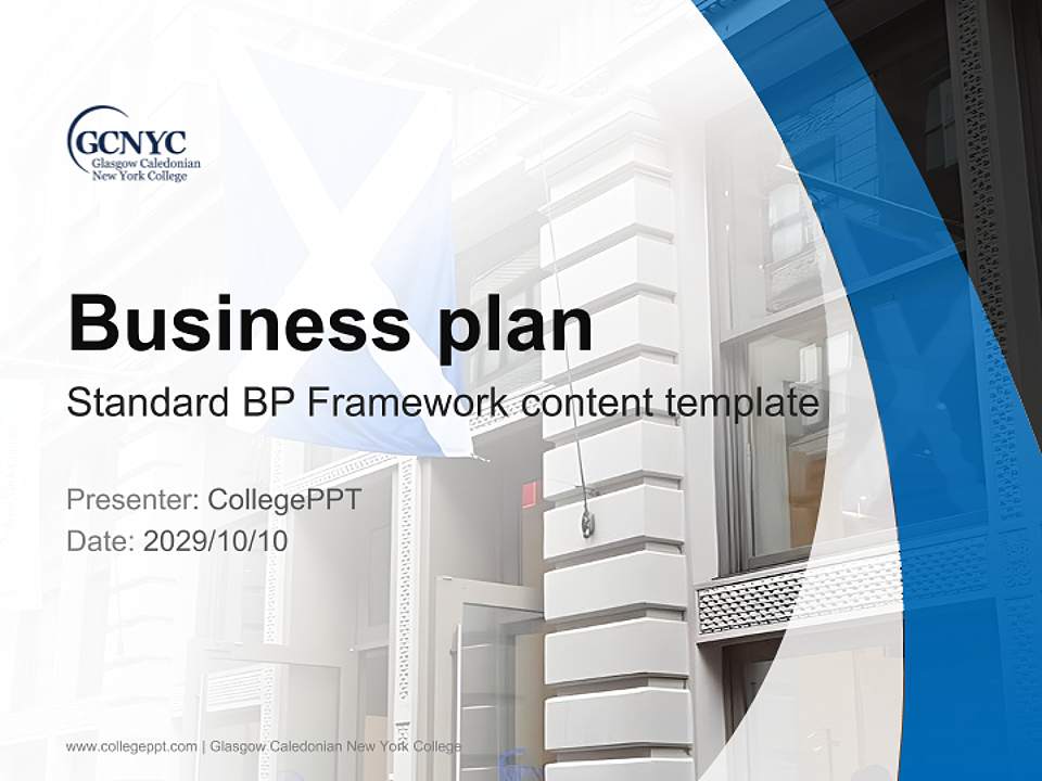 Glasgow Caledonian New York College Competition/Entrepreneurship Contest PPT Template4:3 ratio PPT effect preview image9