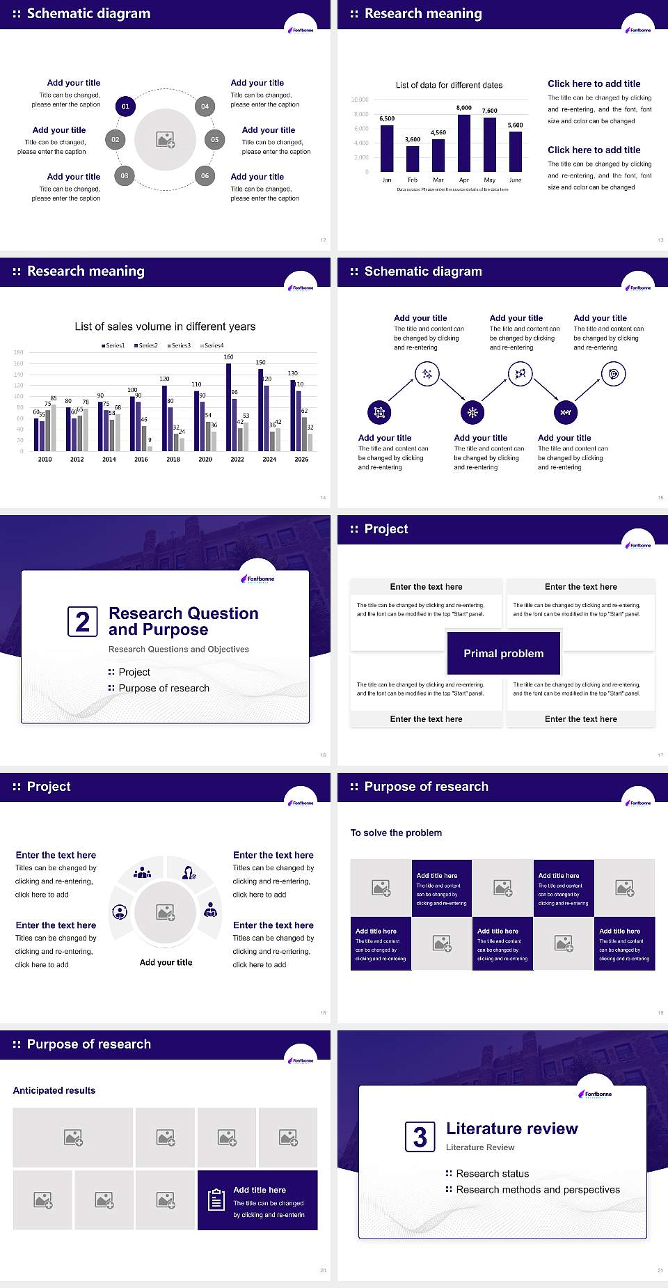 Fontbonne University Graduation Thesis Defense PPT Template4:3 ratio PPT effect preview image3